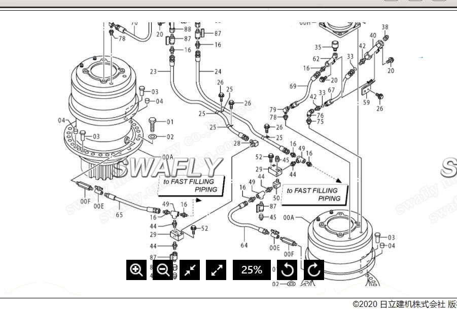 Hitachi EX2500 Schwenkgetriebe 9211624